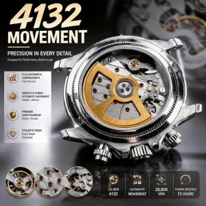 High Quality Luxury Men’s Mechanical Watch 40mm Case 216g Weight with 4132 Movement Wristwatch