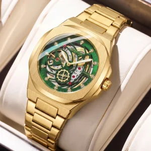 High Quality Luxury Sport Coin Fashionable Hollowed-out Stainless Steel Custom-made Butterfly Clasp Mechanical Unisex Watch