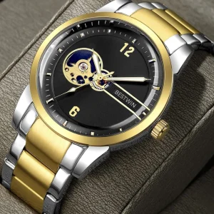 High Quality Luxury Stainless Steel Hollowed out Fully Automatic Mechanical Watch Customized Tourbillon Business Men’s