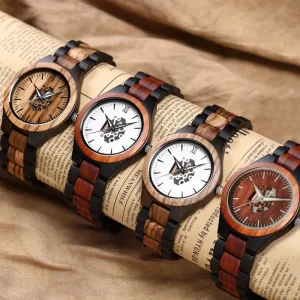 High Quality Men Hollow Wooden Quartz Wrist Watches