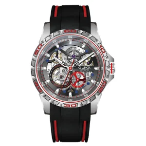 High Quality Men’s Automatic Mechanical Watch Customizable Waterproof Fashion with Silicone Band and Pointer Dial Display Watch