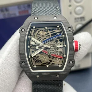 High Quality TPT Carbon Fiber Tonneau Automatic Watch 67 02 Luxury Men’s Ultra Thin Skeleton Business Sports Mechanical Watch