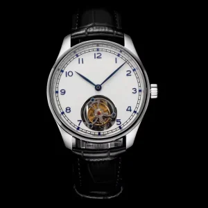 High Quality Unisex Automatic Mechanical Tourbillon Watch with Stainless Steel Sapphire Dial and PU Leather Strap