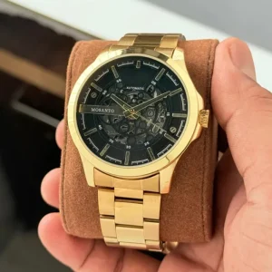 High end Classic Men’s Gold Automatic Mechanical Watch Stainless Steel Case 50M Water Resistant Luminous Business Reloj