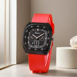 High-end Eco-Friendly Casual Fashionable Analog Quartz Watch with 10mm Case Silicone Strap Square Dial Three-Handed for Women