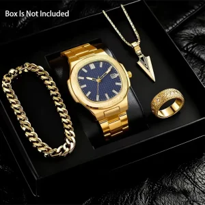 High end Intermetallic Men’s Quartz Watch Alloy Square Case Fashion Simple Business Sports Elegant Stainless Steel Band