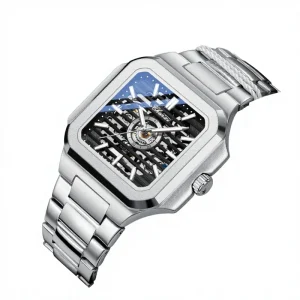 High-grade Stainless Steel Square Classic Men’s Automatic Mechanical Luminous Watch 30M Water Resistant 43mm Business
