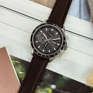 High quality Business Fashion Watch for Men with Stainless Steel case and Leather Strap