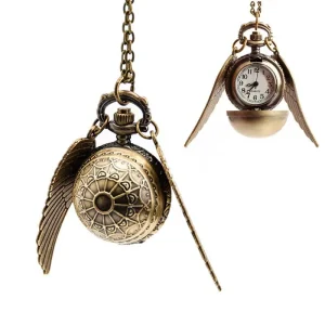 High quality Classics Movie Large Golden Magic Snitch Ball Shaped Elegant Golden Quartz Pocket Watch