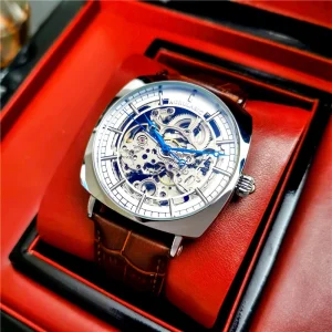High quality Genuine Leather Luminous Waterproof Men’s Automatic Watch Luxury Business Sports Skeleton Mechanical Wristwatch