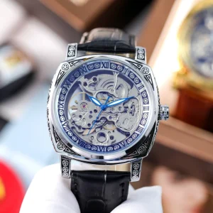 High quality Luminous Waterproof Skeleton Tourbillon Automatic Watch Men’s Luxury Fashion Business Mechanical Wristwatch