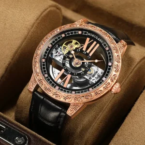 High quality Luxury Sport Coin Custom Hollow Automatic Mechanical Watch Fashion Handsome Luminous 3BAR Waterproof Stainless