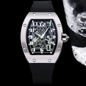 High-quality Ultra-thin Stainless Steel Tonneau Skeleton Automatic Watch 67-01 Luxury Men’s Business Casual Mechanical Watch