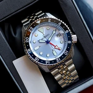 High-quality Watch for Men 43mm Dial Multifunction Timing Stainless Steel Band Wristwatch