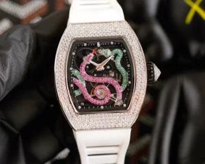 Hip Hop Iced Out Automatic Jewelry Watch Stainless Steel Mechanical Watch VVS Moissanite