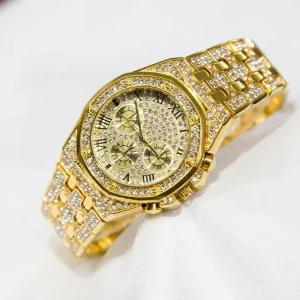 Hip Hop Iced Out Watch 3A+ CZ Full Diamond Quartz Watch for Men