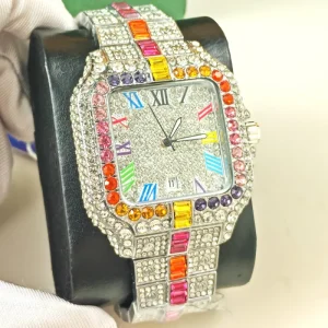 Hip Hop Jewelry Watches High-End Moissanite Wristwatch S925 Silver Calendar Waterproof Automatic Mechanical Watch
