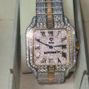 Hip Hop Shiny Diamond Pass Test VVS Moissanite Mechanical Watch for Men Waterproof