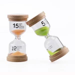 Home Kitchen Timer Wooden Hourglass Toy Wood 30 Second To 30 Minutes Glass Sand Timer Colorful Hourglass