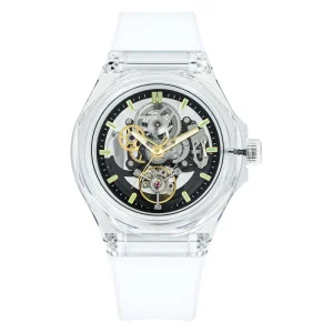 Hot New Luxury Sports Business Automatic Watch for Men High Quality Glass Case Silicone Strap Analog Gift Latest Model