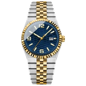 Hot Selling Men’s 42mm Quartz Watch with Customized Logo Ultra Thin Stainless Steel Case and Strap Waterproof Classic Design