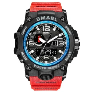 Hot Selling Smael Camouflage LED Night Light Display Date Alarm Green PU Strap Digital Watches for Mens Sports Watch Cool Punk