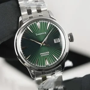 Hot selling Minimalist Luxury Men’s Business Watch Sapphire Crystal 50m Water Resistant Date Display Green Dial Stainless Steel