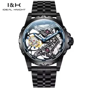 IDEAL KNIGHT 6803 Tourbillon Men’s Luxury Sapphire Automatic Mechanical Watch 44MM Stainless Steel Waterproof Watch