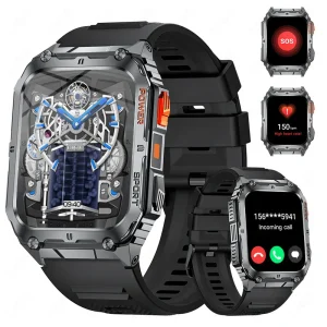 IP68 Waterproof Outdoor Sports Smart Watch 24H Health Monitor Bluetooth Call Flashlight AI Voice Assistant Long Battery Life