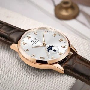 I&W Diamond Luxury Automatic Men Watch for Display Water Resistant Stainless Steel Band Hip Hop Business