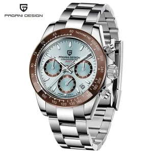 Ice Blue 1644 Men Watch Quartz Chronograph Waterproof VK63 AR Sapphire Wristwatch