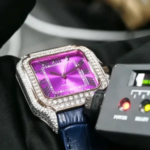 Iced Out Moissanite Watch VVS1 Mechanical Men’s Luxury Hip Hop Moissanite Watch Bezel Wristwatch Moissanite Watches