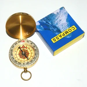In Stock Copper Compass Retro Pocket Watch Compass Outdoor Mountaineering Multi functional Luminous Compass with Cover