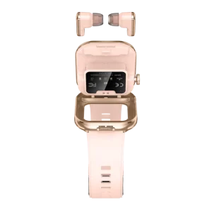 In-ear Wearing Smart Watch with Earbuds Metal Craftsmanship BT Call Smart Watch with BT Music Player