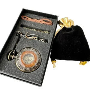 Inter-Wood Pocket Watch Retro Flip Silent Manual Mechanical Pocket Watches