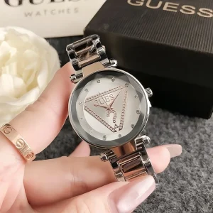 Inverted Three Pattern Fashionable Women’s Versatile Casual Commuter Quartz Watch with Unique Geometric Question Mark Dial