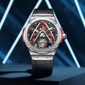 Irregular Polygonal Hollow Automatic Flying Tourbillon Men’s Mechanical Watch Sapphire Waterproof Luminous