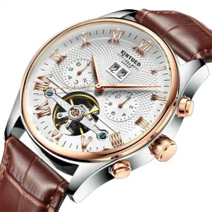 J012 Mechanical Wrist Watch Automatic Tourbillon Design Wristwatches for Men