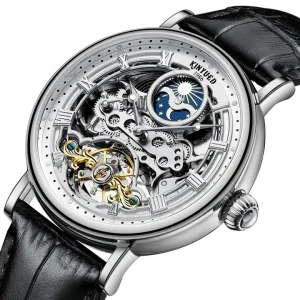 J117 High Quality Men’s Design Water Resistant Luxury Casual Mechanical Watch Leather Strap Automatic Wristwatch for Men