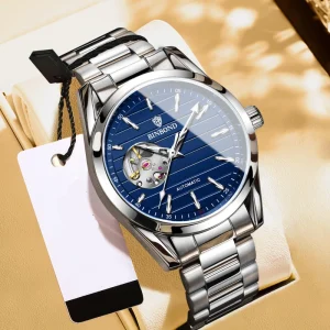 J2307 Luxury Men Automatic Mechanical Watch Stainless Steel Band Business Casual Waterproof Wrist Watch for Men