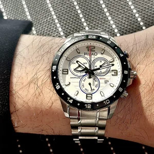 JIUSKO Waterproof Sports Watch Men’s Fashion Calendar Automatic Mechanical Stainless Steel Diver Watch