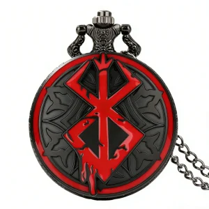 Japan Anime Pocket Watch with Journey of Vengeance Black Pendant Necklace Chain Jewelry for Cosplay Fans Gift