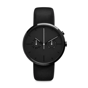 Japan Movement Chronograph Black Custom Stainless Steel Watch for Men