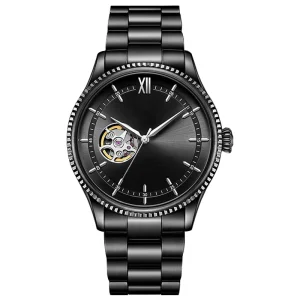 Japan NH38 OEM Men’s Stainless Steel Automatic Mechanical Watch with Pointer Dial and Custom Logo
