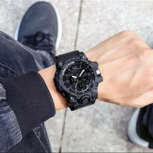 Japanese Luxury Sports Men’s Wristwatch with Waterproof Digital Display Resin Band Complete Calendar Luminous Feature Alarm