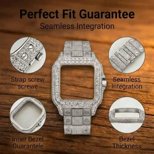 Japanese Movement VVS1 Moissanite Mechanical Watch Stainless Steel Sapphire Crystal Self Winding Sport Watch Case