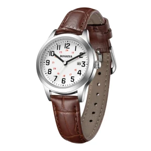 Japanese Women’s Quartz Watch Calendar Roman Letters Gold Silver Women’s Luxury Leather Watch