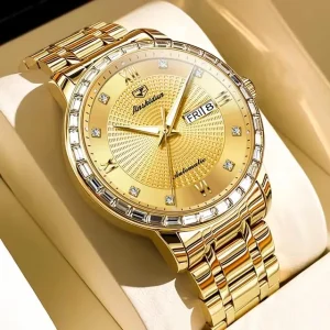 Jsdun 8959 Mechanical Business Watch Stainless Steel Reloj Luminous Night Light Diamond Week Display Dual Calendar Men Watches