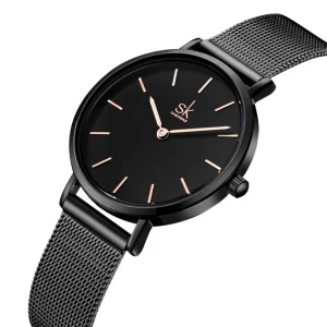 K0181 Ladies Quartz Watch Fashion Alloy Mesh Stainless Steel Strap Simplicity Dial Women Waterproof Watch