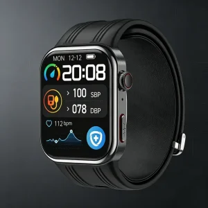 K2 Air Pump Pressurization AI Algorithm ECG Electrocardiogram Square Smart Watch With Sleep Monitoring for Elderly Living Alone